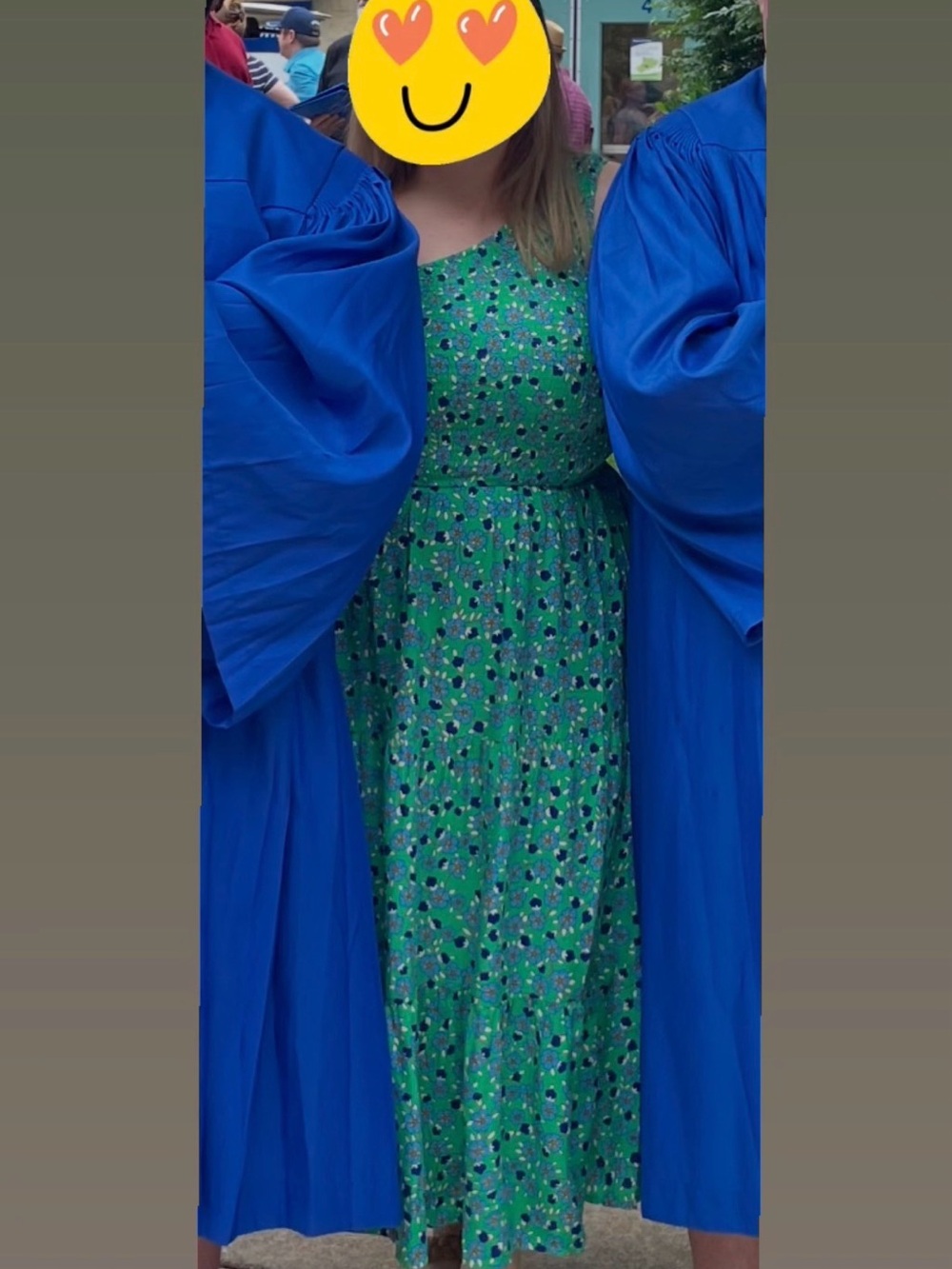Green Floral Midi Dress with Scoop Neck